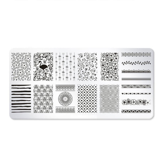 5 PCS Square Nail Art Print Template Nail Accessories(OMJ-08) - Nail Art Equipment by PMC Jewellery | Online Shopping South Africa | PMC Jewellery | Buy Now Pay Later Mobicred