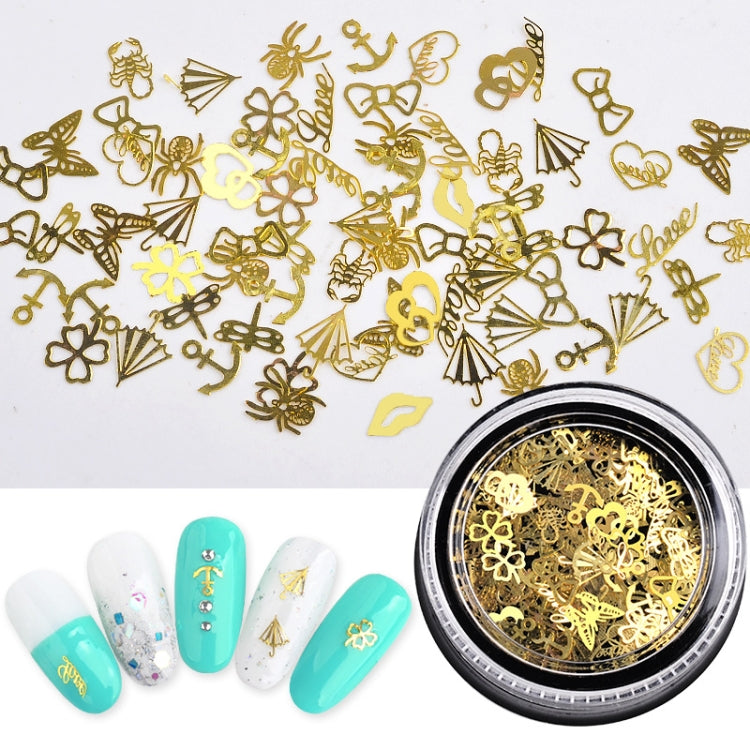 5 Boxes SP0284 Hollow Metal Decorative Patch Nail Art Accessories Nail Art Accessories(Daily 2) - Nail Stickers by PMC Jewellery | Online Shopping South Africa | PMC Jewellery | Buy Now Pay Later Mobicred