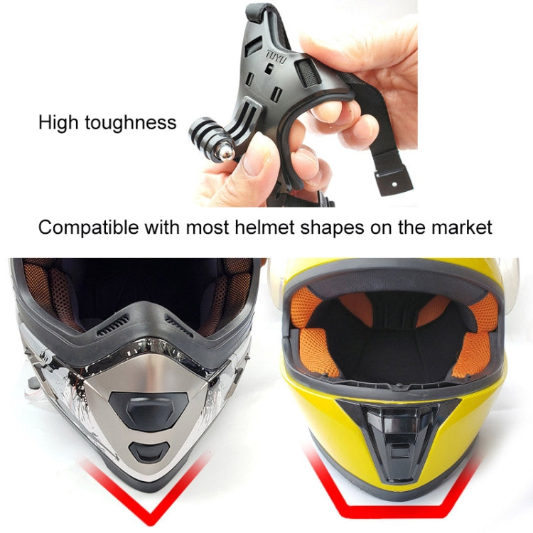 TUYU Motorcycle Helmet Chin Action Camera Mobile Phone Mounting Bracket Blue Bracket+Mobile Phone Clip - Helmet Mount by TUYU | Online Shopping South Africa | PMC Jewellery | Buy Now Pay Later Mobicred