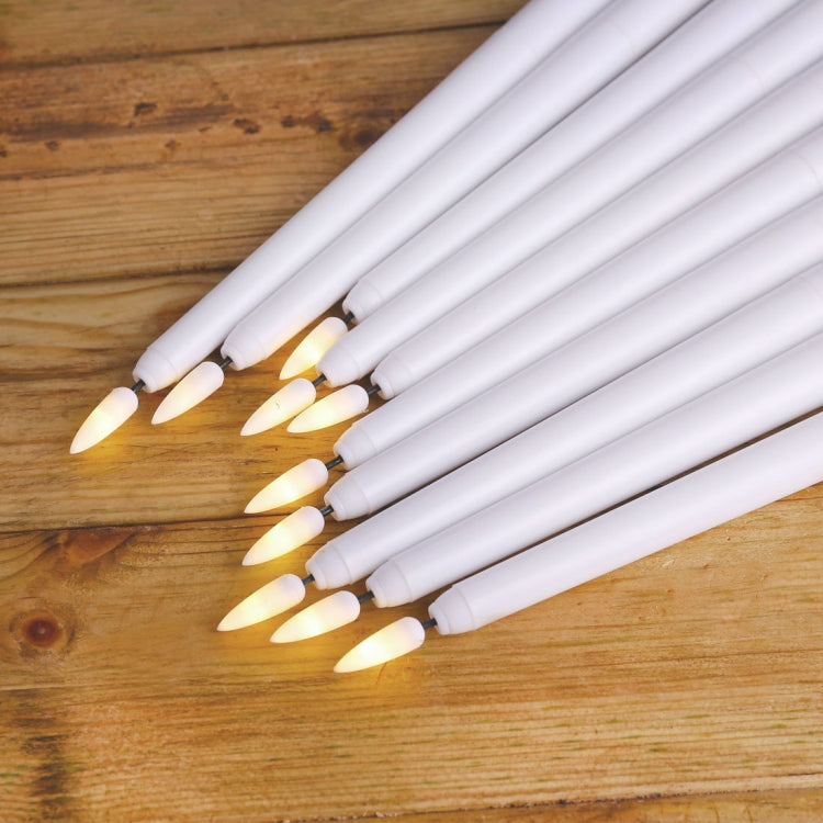 6 PCS B003 White Shell Long-rod Simulation Candle Light with Remote Control(B Yellow Light) - Holiday Lights by PMc TechLife | Online Shopping South Africa | PMc TechLife | Buy Now Pay Later Mobicred