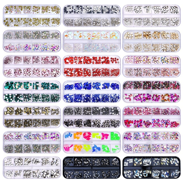 12 Grid Flat Bottom Shaped Nail Rhinestones Nail Decoration, Specification: 08 - Nail Stickers by PMC Jewellery | Online Shopping South Africa | PMC Jewellery | Buy Now Pay Later Mobicred