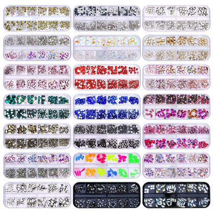 12 Grid Flat Bottom Shaped Nail Rhinestones Nail Decoration, Specification: 13 - Nail Stickers by PMC Jewellery | Online Shopping South Africa | PMC Jewellery | Buy Now Pay Later Mobicred