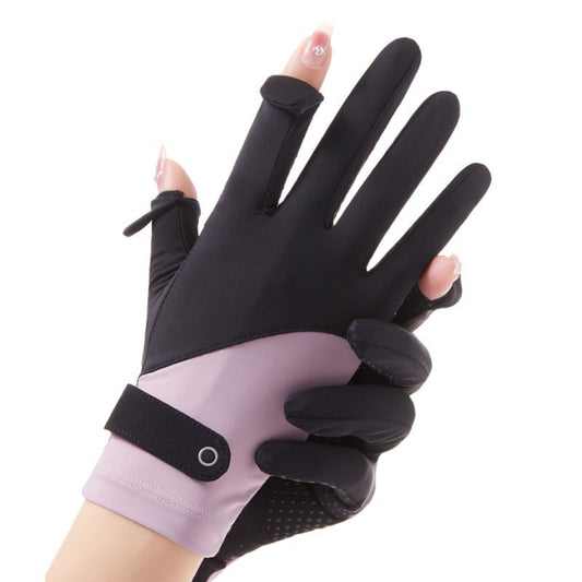 FSN02 1pair UV Resistant Ice Silk Breathable Cool Non-Slip Cycling Driving Thin Gloves Free Code(Black Purple) - Safety Gloves by PMC Jewellery | Online Shopping South Africa | PMC Jewellery | Buy Now Pay Later Mobicred