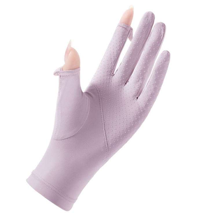 FSN02 1pair UV Resistant Ice Silk Breathable Cool Non-Slip Cycling Driving Thin Gloves Free Code(Purple Pink) - Safety Gloves by PMC Jewellery | Online Shopping South Africa | PMC Jewellery