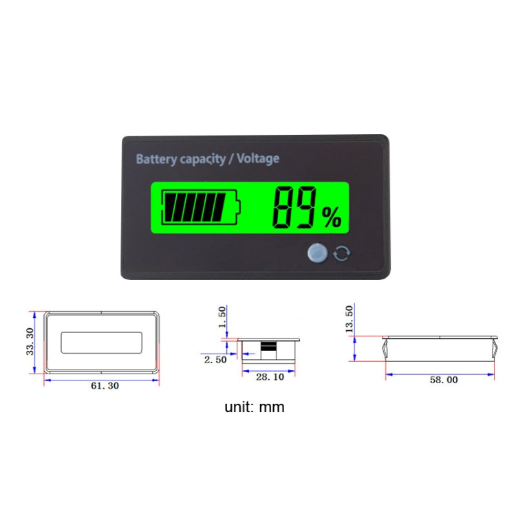 L6133 LCD Electric Motorcycle Power Display, Style: Internal Blue Backlight - Electrical Instruments by PMC TechLife | Online Shopping South Africa | PMC TechLife | Buy Now Pay Later Mobicred