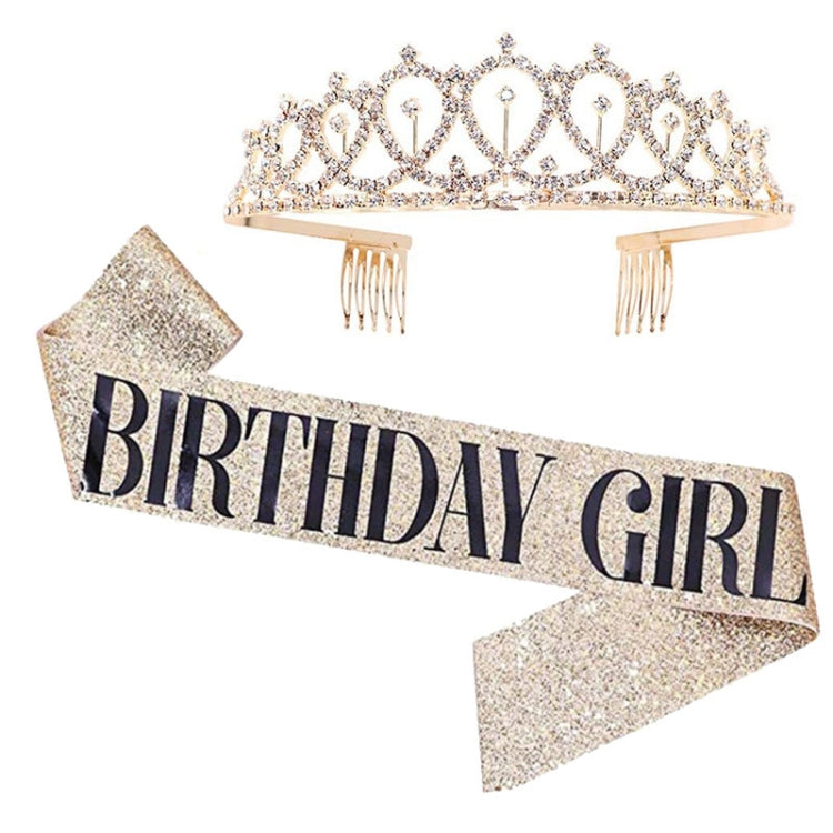 WM-02 Crystal Diamond Birthday Party Wedding Updo Crown, Color: Gold Girl - Head Bands by PMC Jewellery | Online Shopping South Africa | PMC Jewellery