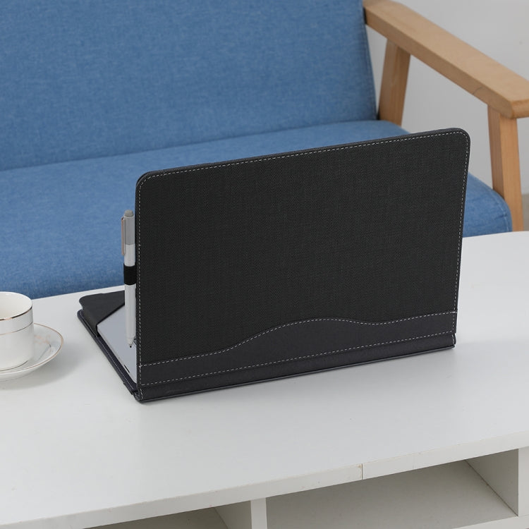 Leather All-inclusive Anti-drop Protective Case For Microsoft Surface Laptop Studio(Herringbone-Dark Gray) - Screen & Keyboard Cover by PMC Jewellery | Online Shopping South Africa | PMC Jewellery | Buy Now Pay Later Mobicred