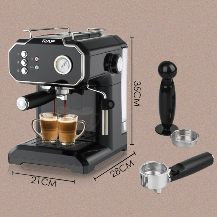 RAF R.104 Home Small Semi Automatic High Pressure Steam Milk Foaming Coffee Machine, EU Plug(Black) - free shipping - PMC TechLife - Order now!