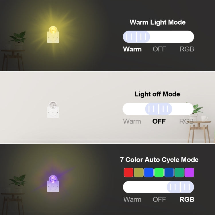 2 PCS Smart LED Light Control Night Light RGB Colorful Atmosphere Light with Sleeping Light(EU Plug) - Sensor LED Lights by PMC TechLife | Online Shopping South Africa | PMC TechLife | Buy Now Pay Later Mobicred