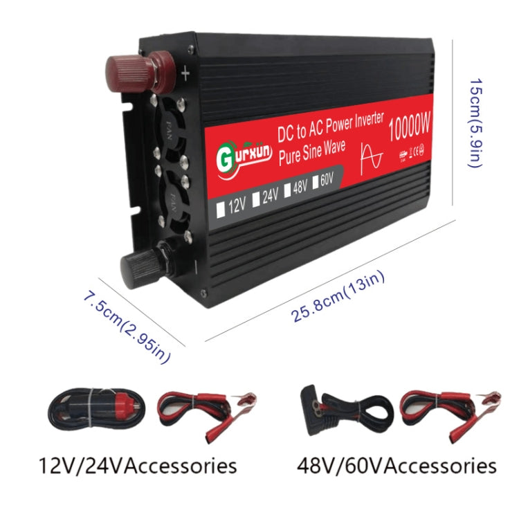 Gurxun HZ1500-10000 Sine Wave 10000W Inverter Power Converter, Specification: 12V To 220V -  by Gurxun | Online Shopping South Africa | PMC Jewellery
