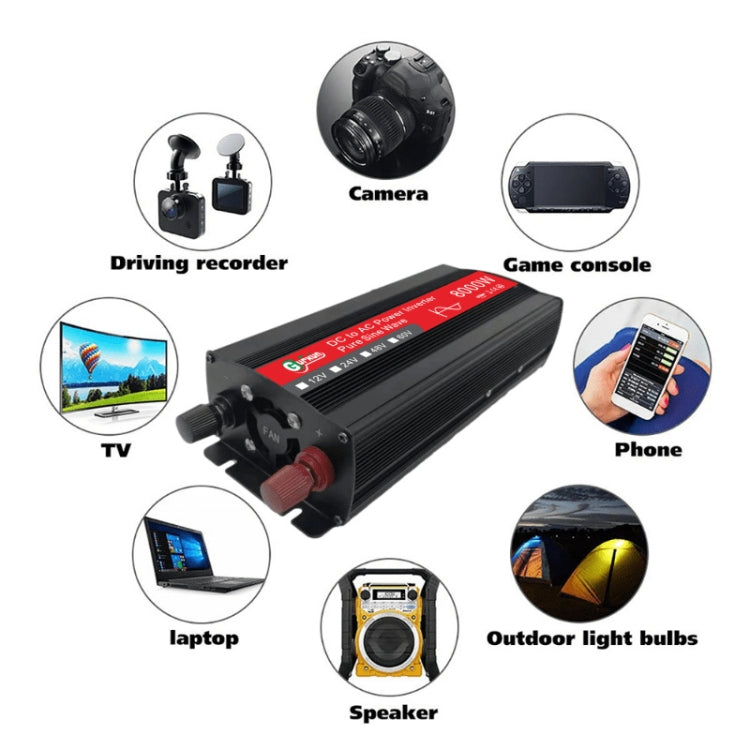 Gurxun 8000W High Power Household Car Sine Wave Inverter, Specification: 24V To 220V - free shipping - PMC TechLife - Order now!
