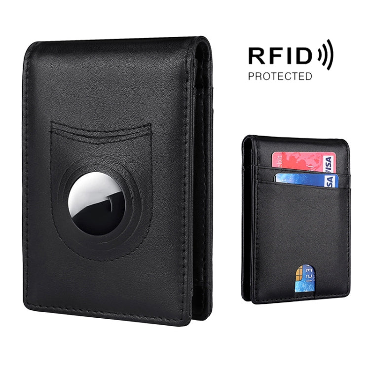 Tracker RFID Card Holder Leather Men Wallet for AirTag(Plain Weave) - Wallet Series by PMc TechLife | Online Shopping South Africa | PMc TechLife | Buy Now Pay Later Mobicred