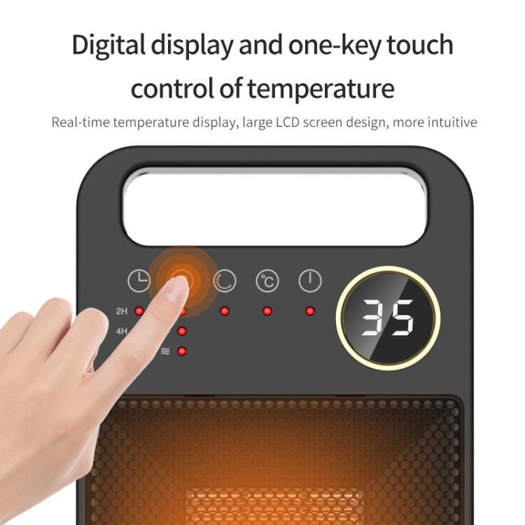 LCD Digital Display Rotary Remote Control Heater PTC Ceramic Heating Heater, Spec: EU Plug (Black) - free shipping - PMC TechLife - Order now!