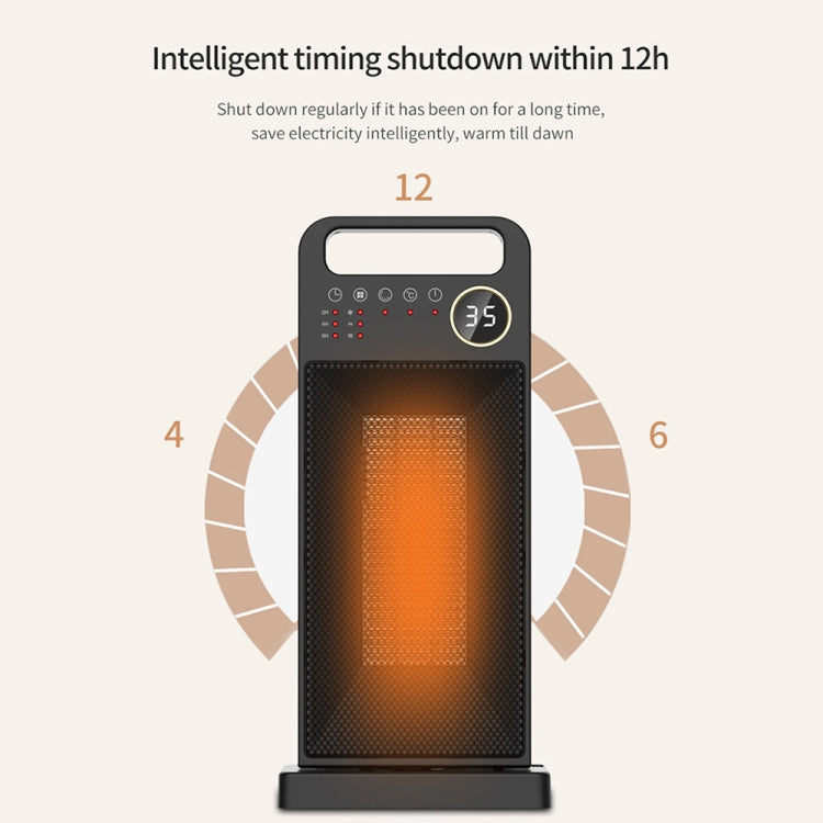 LCD Digital Display Rotary Remote Control Heater PTC Ceramic Heating Heater, Spec: EU Plug (Black) - free shipping - PMC TechLife - Order now!