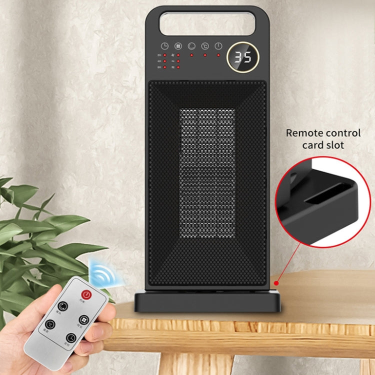 LCD Digital Display Rotary Remote Control Heater PTC Ceramic Heating Heater, Spec: EU Plug (Black) - free shipping - PMC TechLife - Order now!