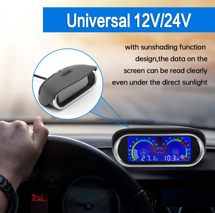 Agricultural Vehicle Car Modification Instrument, Style: Water Temperature (14mm) With Voltage - Clocks & Car Meters by PMC TechLife | Online Shopping South Africa | PMC TechLife | Buy Now Pay Later Mobicred