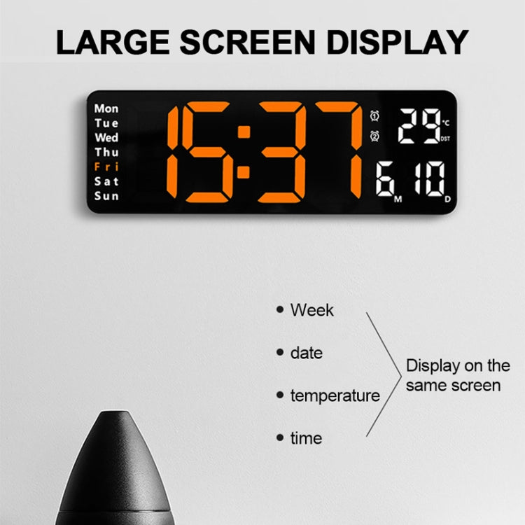 6629 13 Inch Multifunctional LED Living Room Large Screen Wall Clock(White Shell Green Light) - free shipping - PMc TechLife - Order now!