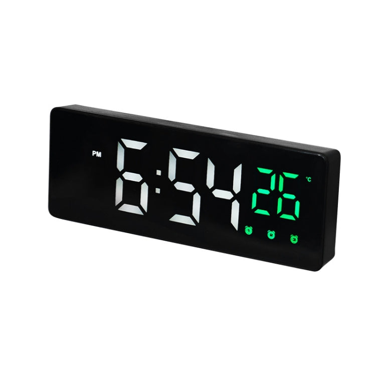 0715 Voice-activated LED Mute Date Temperature Display Electronic Clock(Black Surface Green Light) - Alarm Clocks by PMc TechLife | Online Shopping South Africa | PMc TechLife | Buy Now Pay Later Mobicred