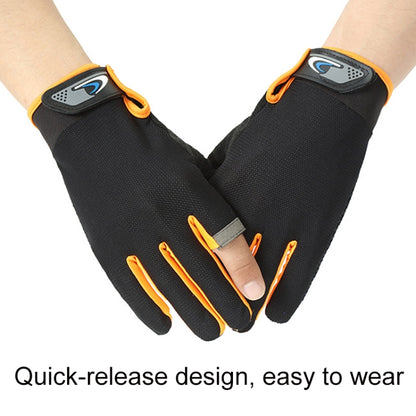 1 Pair QX0008 Outdoor Sunscreen Non-Slip Exposed Two-Finger Fishing Gloves, Size: Free Size(Orange) - Safety Gloves by PMC Jewellery | Online Shopping South Africa | PMC Jewellery