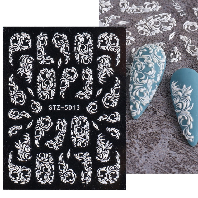 5D Three-dimensional Carved Nail Art Stickers Rose Pattern Embossed Nail Stickers(Stz-5D13) - Nail Stickers by PMC Jewellery | Online Shopping South Africa | PMC Jewellery | Buy Now Pay Later Mobicred