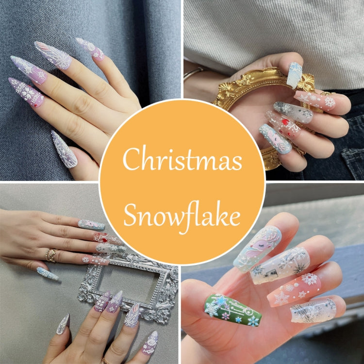 3 PCS 5D Embossed Nail Stickers Christmas Snowflake Elk Nail Stickers(5D-K124) - Nail Stickers by PMC Jewellery | Online Shopping South Africa | PMC Jewellery | Buy Now Pay Later Mobicred