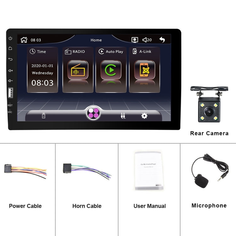 Q3570 9 inch Carplay Single Spindle MP5 Player, Style: Standard+4 Light Camera - Car MP3 & MP4 & MP5 by PMC TechLife | Online Shopping South Africa | PMC TechLife | Buy Now Pay Later Mobicred