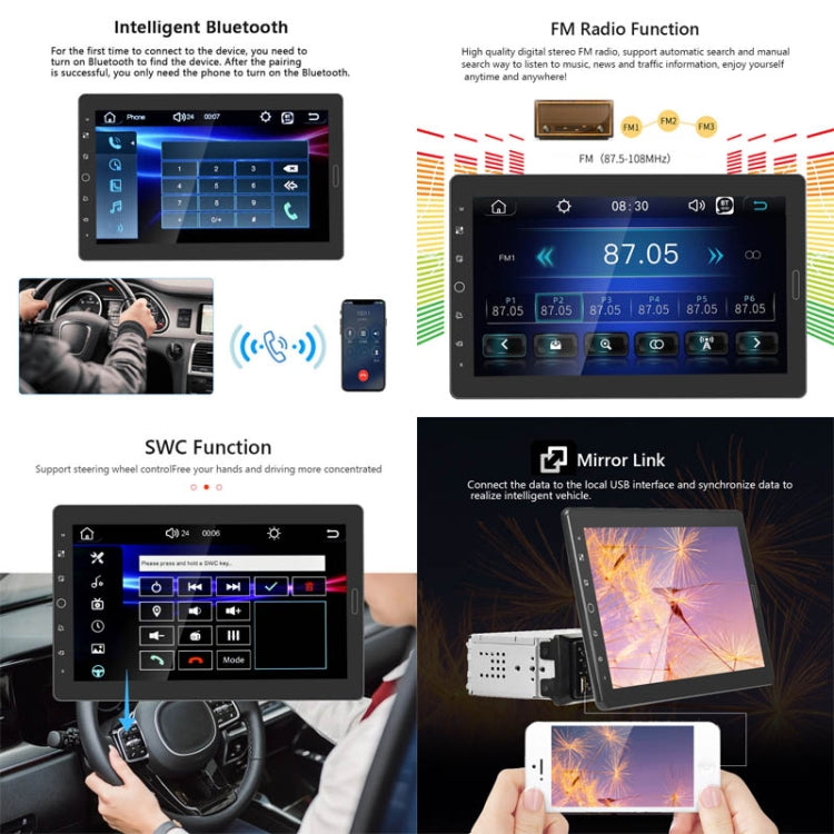 1310C 10.1 inch Car Full Screen Touch HD MP5 Wired Carplay Player, Style: Standard+AHD Camera - Car MP3 & MP4 & MP5 by PMC TechLife | Online Shopping South Africa | PMC TechLife | Buy Now Pay Later Mobicred