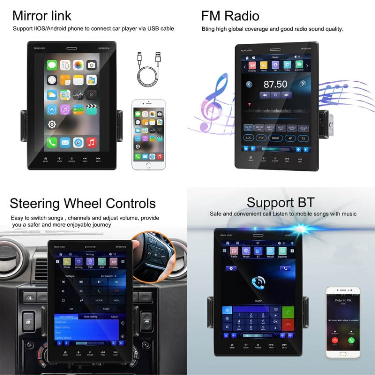 C800 9.5 Inch MP5 Single Butt Carplay Player, Style: Standard+12 Light Camera - Car MP3 & MP4 & MP5 by PMC TechLife | Online Shopping South Africa | PMC TechLife | Buy Now Pay Later Mobicred