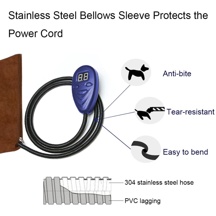 40x30cm Coffee 12V Low Voltage Multifunctional Warm Pet Heating Pad Pet Electric Blanket(US Plug) - Pads by PMC TechLife | Online Shopping South Africa | PMC TechLife | Buy Now Pay Later Mobicred