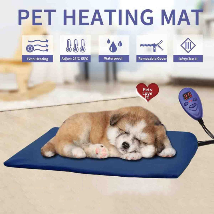 50x50cm Blue 12V Low Voltage Multifunctional Warm Pet Heating Pad Pet Electric Blanket(US Plug) - Pads by PMC TechLife | Online Shopping South Africa | PMC TechLife | Buy Now Pay Later Mobicred