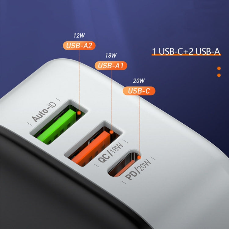 LDNIO A3513Q 32W QC3.0 3 USB Ports Phone Adapter EU Plug with Type-C Cable - free shipping - PMC TechLife - Order now!