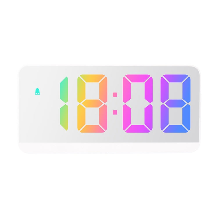 Colorful Fonts LED Electronic Alarm Clock Large Screen Clock(8009D  White Shell) - free shipping - PMc TechLife - Order now!