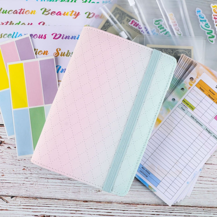 A6 Gradient Macaroon Loose-leaf Handbook Cash Budget Book(Gray White) - Notebooks by PMC TechLife | Online Shopping South Africa | PMC TechLife