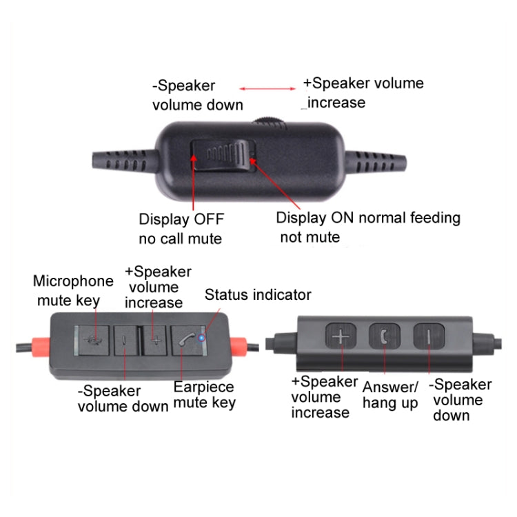 VT200 Single Ear Telephone Headset Operator Headset With Mic,Spec: Crystal Head 6-wire Sequence - Microphones & Headsets by PMC Jewellery | Online Shopping South Africa | PMC Jewellery | Buy Now Pay Later Mobicred