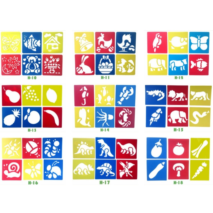 Children DIY Drawing Stencil Colorful Hollow Copy Board(H-12) - Art Supplies by PMC TechLife | Online Shopping South Africa | PMC TechLife | Buy Now Pay Later Mobicred