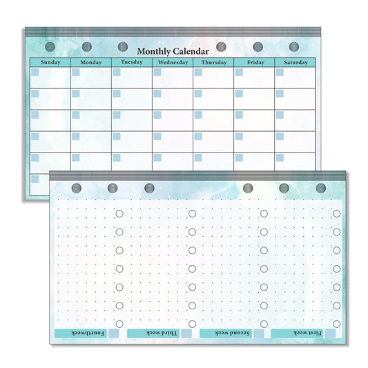 A6 6 Hole Budget Book Loose-leaf Replacement Core Handbook Insert,Spec: Monthly Plan 56 Sheets - Notebooks by PMC Jewellery | Online Shopping South Africa | PMC Jewellery