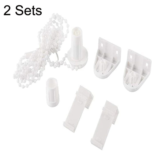 2 Sets 17mm Shutter Curtain Control Head With 2m Pull Beads Chain Set(White) - Curtain Decorative Accessories by PMC Jewellery | Online Shopping South Africa | PMC Jewellery | Buy Now Pay Later Mobicred