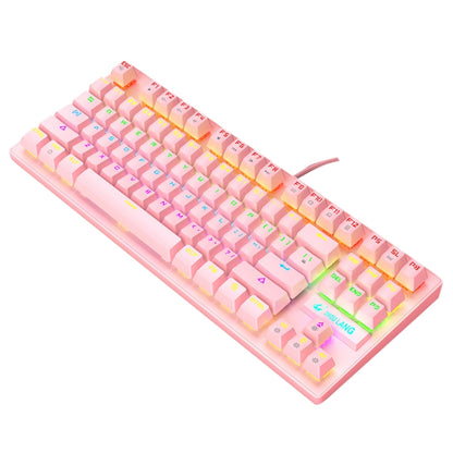 ZIYOULANG K2 87 Keys Office Laptop Punk Glowing Mechanical Wired Keyboard, Cable Length: 1.5m, Color: Pink - Wired Keyboard by ZIYOULANG | Online Shopping South Africa | PMC Jewellery | Buy Now Pay Later Mobicred