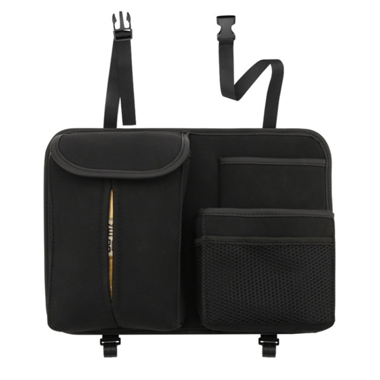 DE RAN FU Flip Fur Car Seat BackTissue Box Storage Hanging Bag With Hook(Black) - Tissue Boxes by PMC TechLife | Online Shopping South Africa | PMC TechLife | Buy Now Pay Later Mobicred