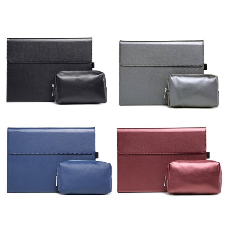 For Microsoft Surface Pro 9 Tablet Protective Case Holder(Microfiber Lambskin Texture Red Case + Power Supply Bag) - Others by PMC Jewellery | Online Shopping South Africa | PMC Jewellery | Buy Now Pay Later Mobicred