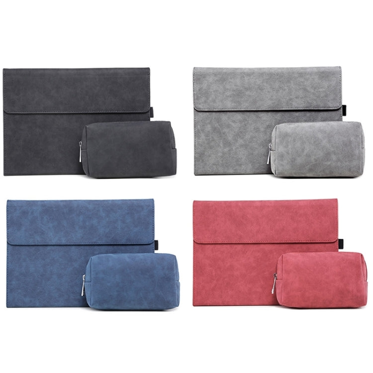 For Microsoft Surface Pro 8 Tablet Protective Case Holder(South African Sheepskin Gray Case + Power Supply Bag) - Others by PMC Jewellery | Online Shopping South Africa | PMC Jewellery | Buy Now Pay Later Mobicred