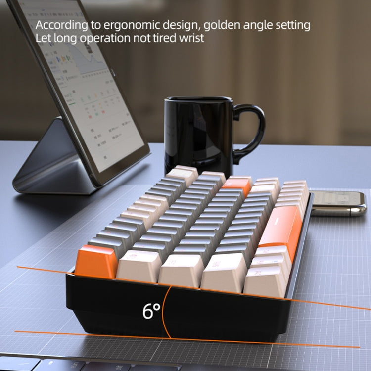 ZIYOU LANG K68 68 Keys Bluetooth Wireless Dual Model Mechanical Keyboard, Style: Red Shaft Version (Shimmering) - free shipping - PMC Jewellery - Order now!
