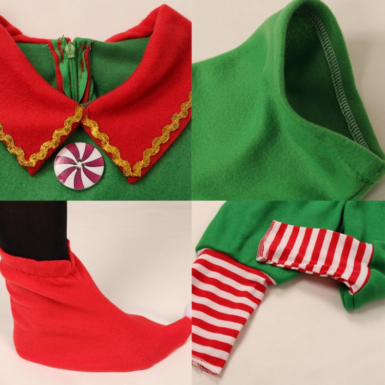 Christmas Green Elf Cosplay Costume Chris Santa Claus Costume Set, Size: 100cm(Male) - Wearable Decoration by PMC Jewellery | Online Shopping South Africa | PMC Jewellery