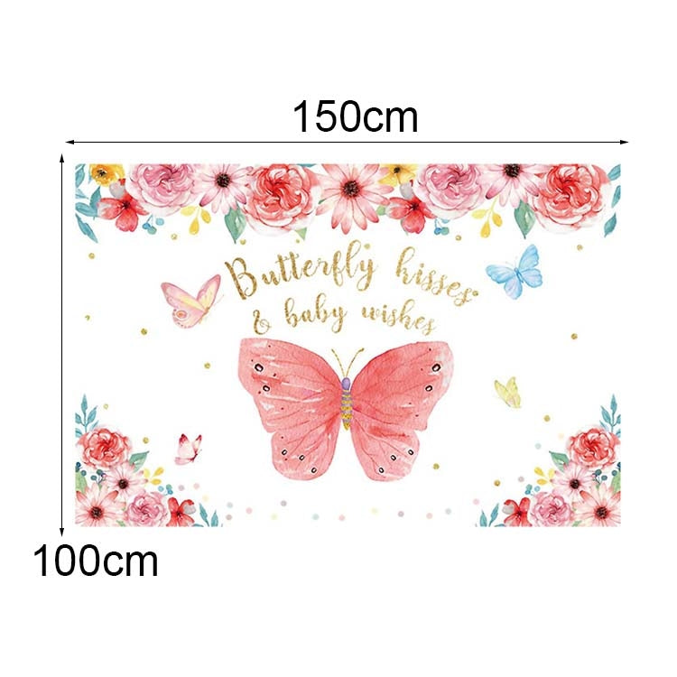 1.5m X 1m Butterfly Pattern Photography Backdrop Birthday Party Decoration Background Cloth(MDT09601) - Birthday Party by PMC Jewellery | Online Shopping South Africa | PMC Jewellery