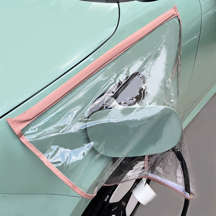 Electric Vehicle Charging Port Magnetic Transparent Rain Cover(Pink) - Waterproof Covers by PMC TechLife | Online Shopping South Africa | PMC TechLife