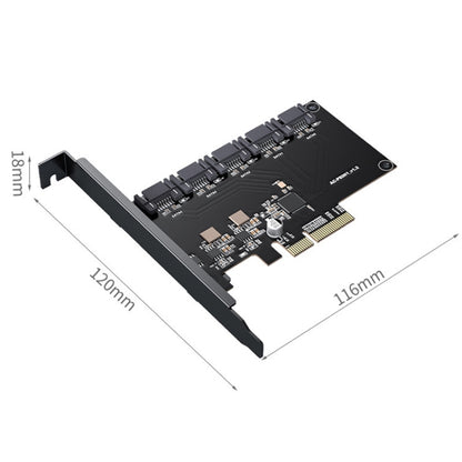 PCIE X1 To 10 Ports SATA3.0 Rotary Card Computer Desktop Solid State Hard Disk - Add-on Cards by PMC Jewellery | Online Shopping South Africa | PMC Jewellery