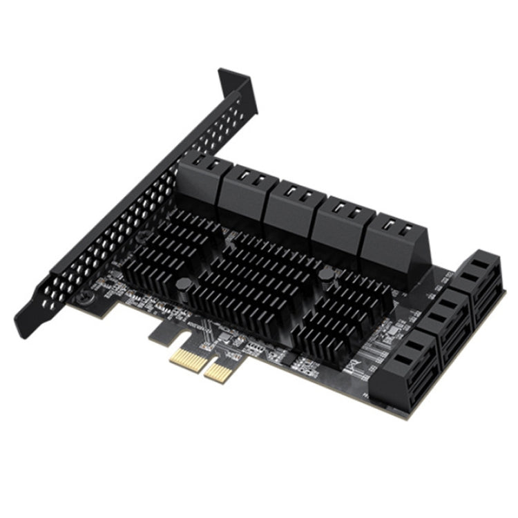 PCIE X1 To 16 Ports SATA3.0 Rotary Card Computer Desktop Solid State Hard Disk - Add-on Cards by PMC Jewellery | Online Shopping South Africa | PMC Jewellery