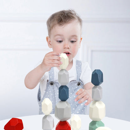 20 Grains Beech Original Color Children Early Teachings Stack Stone Building Blocks Wood Stack Stone Toys - Building Blocks by PMC Jewellery | Online Shopping South Africa | PMC Jewellery | Buy Now Pay Later Mobicred