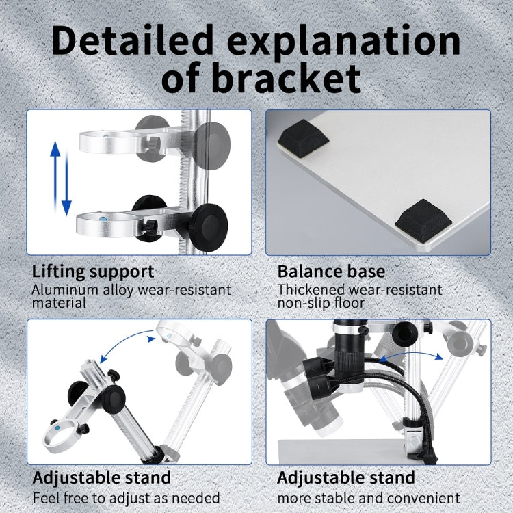 G1600 1-1600X Magnification 9 Inch Electron Microscope, Style: With Battery UK Plug - Digital Microscope by PMC Jewellery | Online Shopping South Africa | PMC Jewellery | Buy Now Pay Later Mobicred