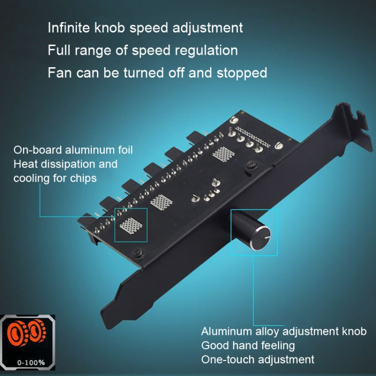 PIC Bit Case Cooling Fan Control Switch PWM 6 Way Computer Fan Speed Controller(SATA) - free shipping - PMC TechLife - Order now!